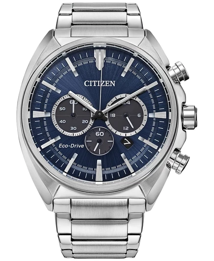 Мужские часы Citizen Eco-Drive 45 мм, серебристые