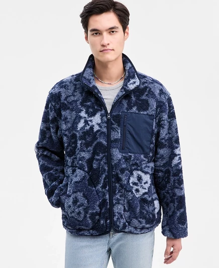 Мужская куртка Sun & Stone Creed из искусственного шерпа, синяя