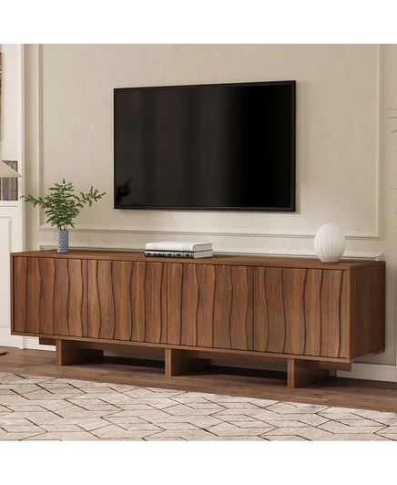Подставка под телевизор Streamdale Furniture в стиле ретро с отделкой под дерево для телевизоров диагональю до 75 дюймов, коричневая медиапульта в деревенском стиле