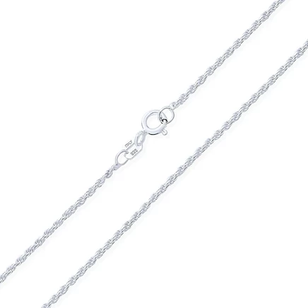 Ювелирные изделия Bling Классические тонкие 2 мм из стерлингового серебра 925 пробы, прочная веревочная цепочка, ожерелье из серебра