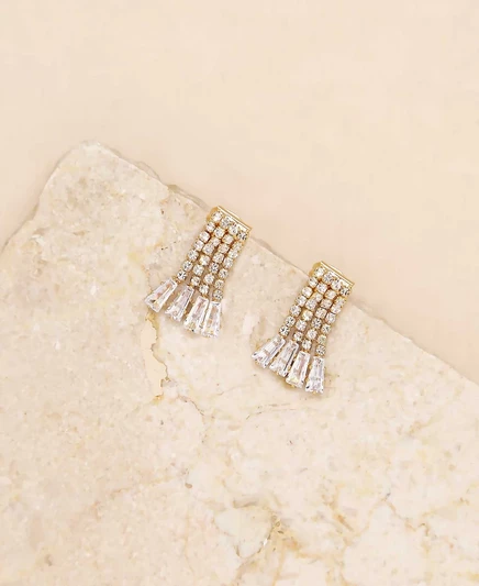 Серьги Ettika Crystal Fringe, позолоченные