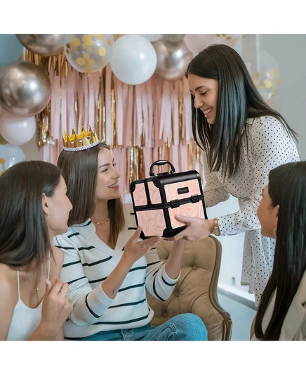 Косметический органайзер Byootique Makeup Train Case с зеркальным подносом Artist CB Dusk pink