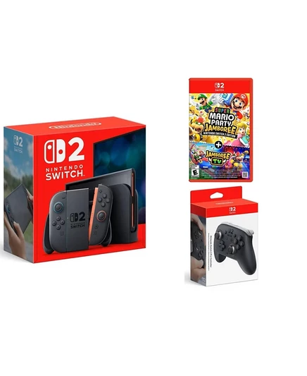 Консоль Nintendo Switch 2 с Pro-контроллером и Mario Party, белая