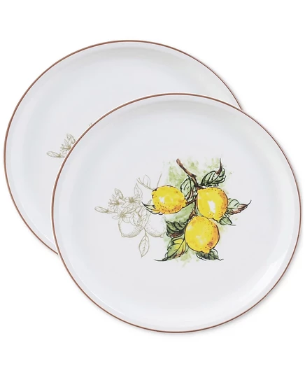 Круглые сервировочные тарелки для пиццы Lorren Home Trends с лимоном, набор из 2