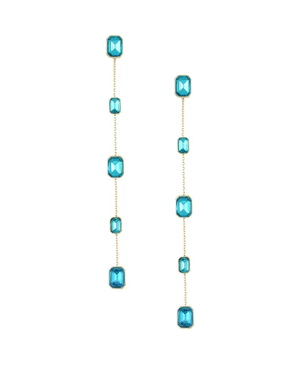 Серьги Ettika Iconic Linear, позолота 18 карат, синие