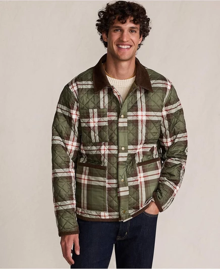 Мужская двусторонняя утепленная куртка-сарай river stone/olive plaid
