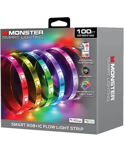 Светодиодная лента Monster Cable RGB 30,5 м с микрофоном, серая