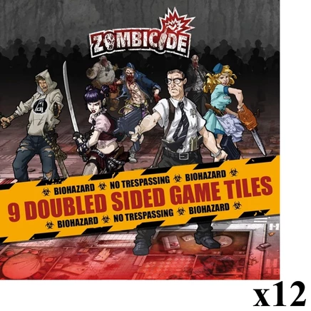 Дополнение к настольной игре Zombicide — 9 двусторонних тайлов, кейс 12 шт.