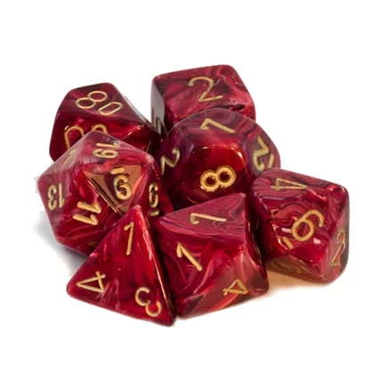 Набор кубиков Chessex Vortex, 7 шт., бургунди с золотым