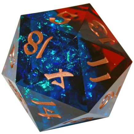 Игральный кубик d20 55 мм Captured Magic, сине-красный
