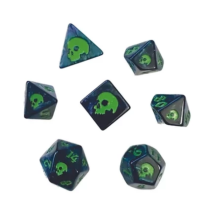Набор игральных костей Black Death Dice, слизь, 7 шт.