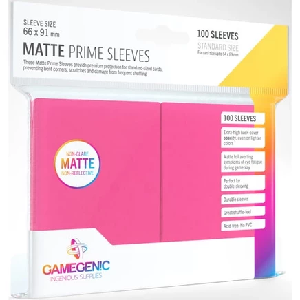 Протекторы для карт Gamegenic Matte Prime, розовые, 100 шт