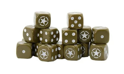 Кубики Warlord Games Bolt Action: звезда союзников, D6 × 16