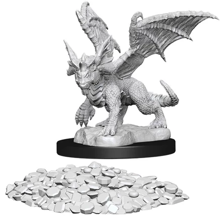 Непокрашенная миниатюра D&D W10: детёныш синего дракона