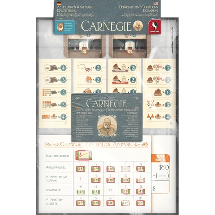 Дополнение к настольной игре Carnegie — отделы и пожертвования