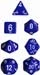 Набор кубиков Chessex, синие с белыми цифрами, 7 шт.