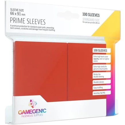 Протекторы для карт Gamegenic Prime Sleeves, красные, 100 шт