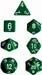 Набор кубиков Chessex, зеленые с белыми цифрами, 7 шт.