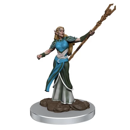 Женская миниатюра D&D W7, эльфийская чародейка, премиум, раскрашенная