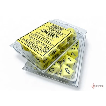 Набор d10 Chessex, 10 шт., пастельно-желтый/черный