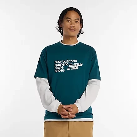 Футболка New Balance Numeric Stacked Graphic, белая