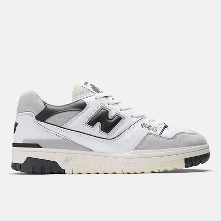 Унисекс кроссовки New Balance 550, белые с черным
