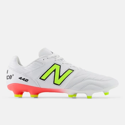Мужские кроссовки New Balance 442 PRO FG V2 white with energy red and hi-lite