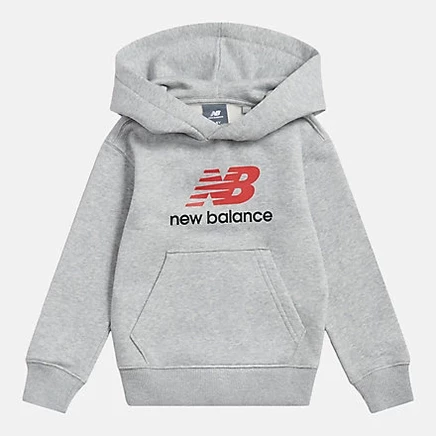 Худи New Balance Brush Back Stacked Logo, черная