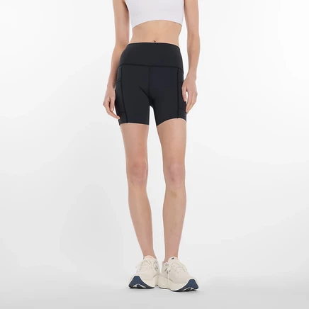 Женские шорты New Balance NB Sleek Pocket, 6″, черные