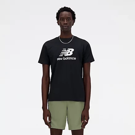 Футболка New Balance Sport Essentials Logo, черная с белым