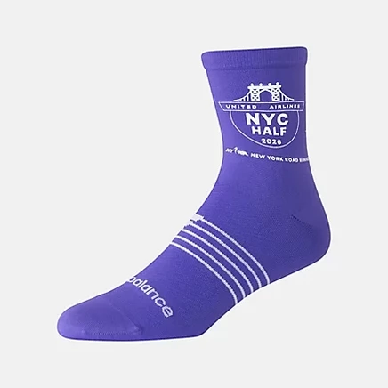 Носки New Balance United Airlines NYC Half Quarter, ярко-фиолетовые