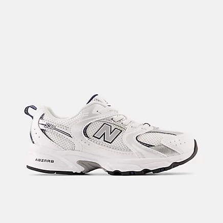 Кроссовки New Balance 530 Bungee, белые с индиго и серебристым