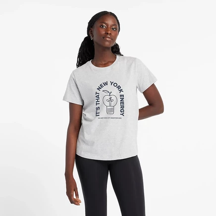 Футболка женская New Balance NYC Marathon Graphic T-Shirt athletic grey