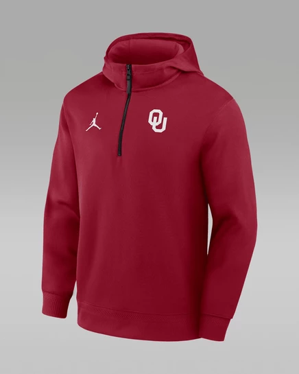 Мужское худи Jordan Oklahoma 1/4-Zip, красное