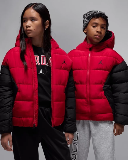 Мальчиковая стёганая куртка Jordan Brooklyn Puffer, красная