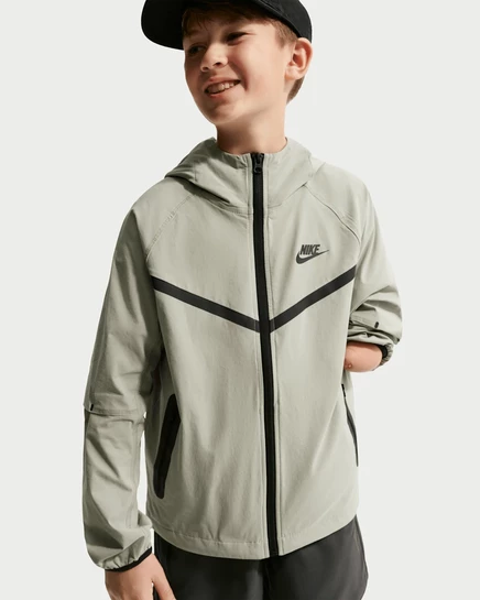 Ветровка для мальчиков Nike Tech, серо-зеленая/черная