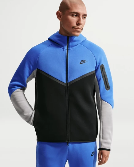 Мужская флисовая куртка Nike Tech Windrunner на молнии, синяя/черная