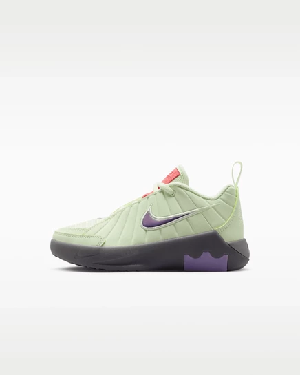 Детские кроссовки Nike LeBron Witness 9, салатово-черно-серые