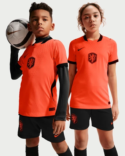 Детская футболка Nike Netherlands 2026, красно-черная