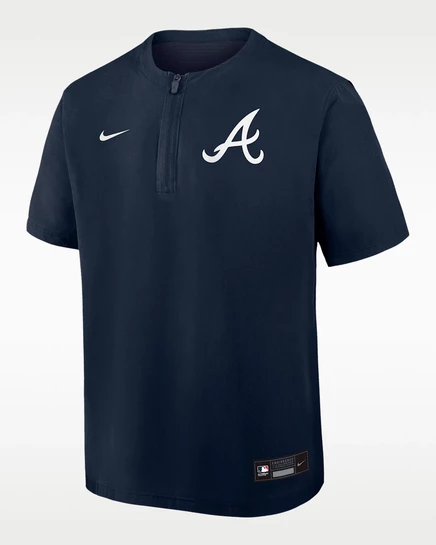 Мужская ветровка nike atlanta braves 1/4-zip, синяя