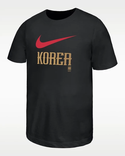 Детская футбольная футболка Nike Korea, чёрная