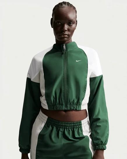 Женская укороченная куртка Nike Sportswear, темно-зеленая