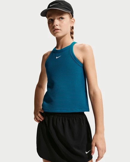 Детская майка с высокой горловиной Nike, зеленая/белая