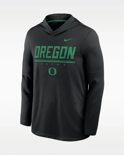 Мужской лонгслив Nike Oregon Sideline, черно-зеленый