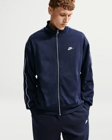 Мужская трековая куртка Nike Sportswear Club Oversized, обсидиановая/белая