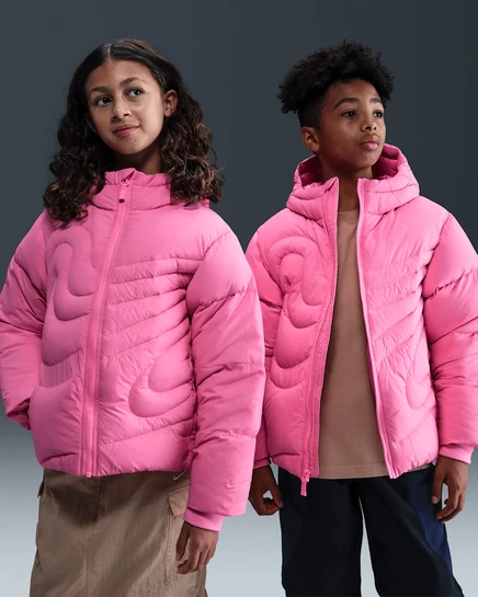 Детская пуховка Nike Sportswear Therma-FIT свободная, розовая