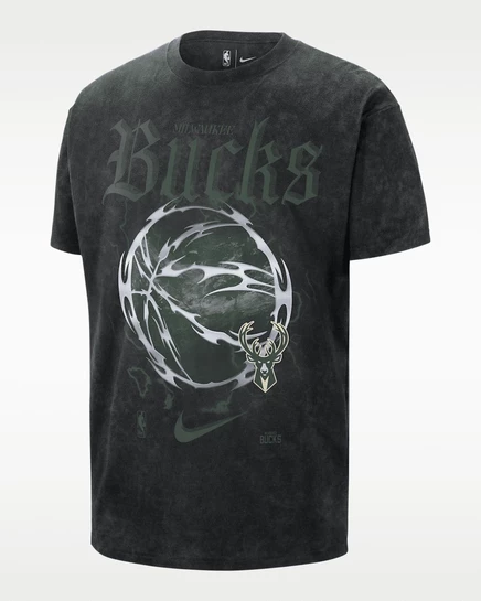 Мужская футболка Nike Milwaukee Bucks Courtside Halloween Max90, черная