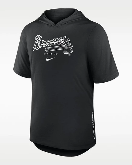 Мужская футболка с капюшоном Nike Dri-FIT Atlanta Braves, черная