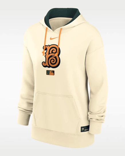 Женская толстовка Nike Baltimore Orioles City Connect Therma, кремовая