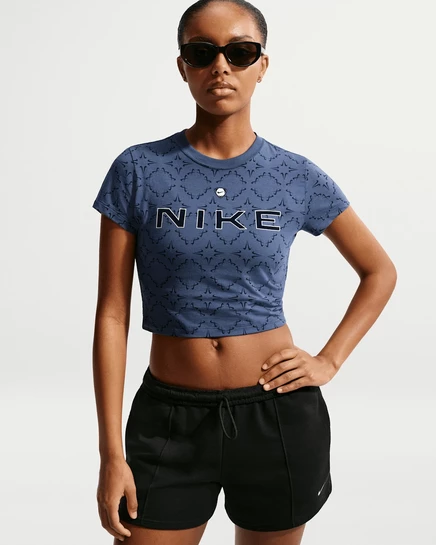 Женская футболка Nike Chill Knit, темно-синяя/черная